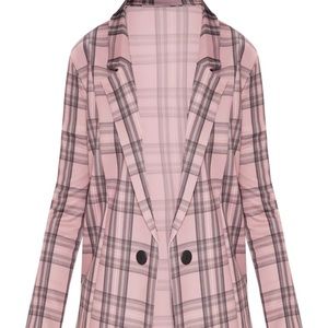 PINK CHECKED BOYFRIEND BLAZER